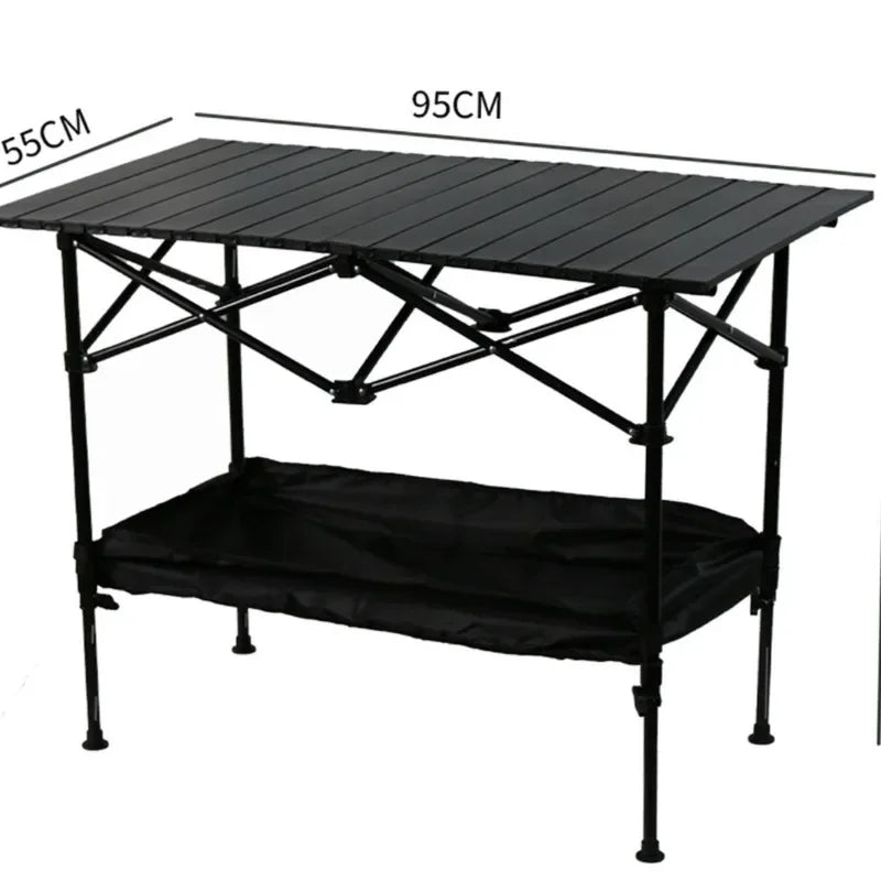Picnic Camping Adjustable Lightweight Egg Roll Folding Table Outdoor Adjustable Table Camping Mesa Plegable Outdoor Furniture