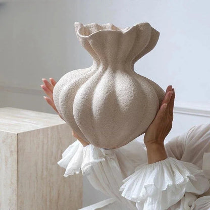 French Ceramic Vase Minimalist Floral Vessel Table Centerpiece Home Decor For Women Gift For Anniversary Birthday