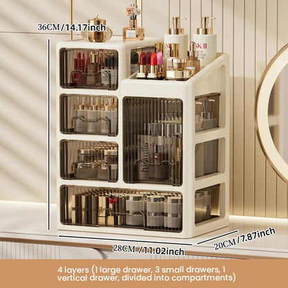 Drawer-style cosmetics storage box, high-end dressing table, lipstick, skin care products, jewelry shelf, desktop storage box
