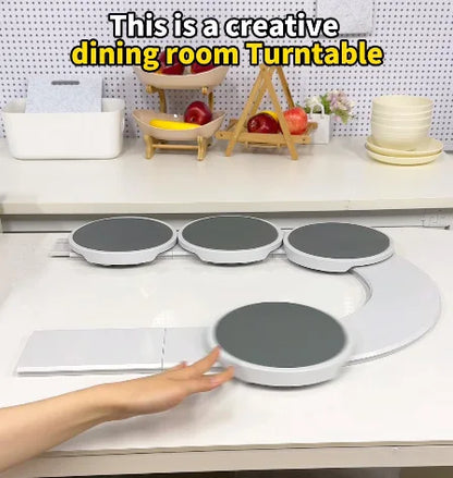 Kitchen Dining Table Turntable Kitchen Countertop Turntable 360 Degree Rotation Versatile Heat Resistant for Rectangular Table