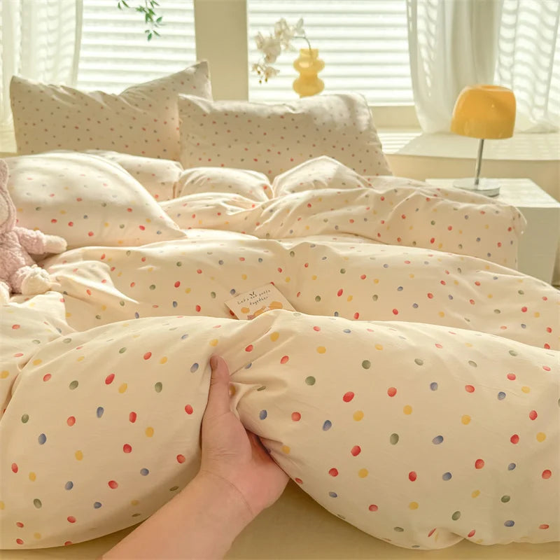 Bonenjoy Floral Style Duvet Cover Sets Single/Queen/King Soft Washed Cotton Bed Cover Sets dekbedovertrek 240x220 Bedding Sets