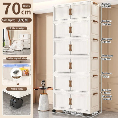 Folding Storage Cabinet Multi-Scene Storage Cabinet Wall-Mounted Kitchen Bathroom Bedroom Living Room Organizer