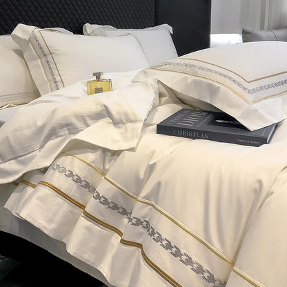 200s Long-Staple Cotton Four-Piece Set Pure Cotton 100% Cotton Bed Sheet Quilt Cover European-Style Luxury High-End Household