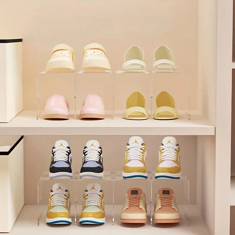 4 Grids Shoe Storage Device Shelf Saves Space Children's Shoes Storage Box Shoe Box Student Dormitory Shoe Cabinet Shoe Rack