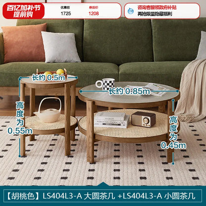 Glass Top Coffee Table Luxury Modern Aesthetic Elegant Side Table Decoratio Rattan Mesas De Centro Pra Sala Furniture Home