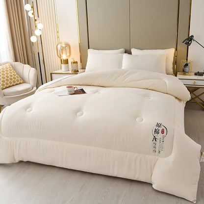 Cotton Comforter Duvet Insert - Quilted White Comforters Queen Size, All Season Down Alternative Queen Size Bedding Comforter