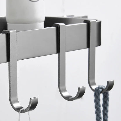 Aluminum Shower Storage Holder Rack Organizer Bathroom Shelf Shampoo Tray Stand No Drilling Floating Shelf For Wall Household It