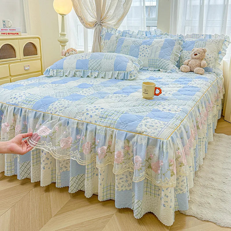 Cotton Bed Sheet Bed Skirt with Elastic Bands Non Slip Mattress Cover for Double King Queen Bed 150x200 180x200 220x200cm