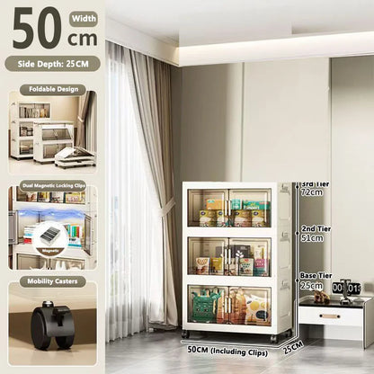 Multi-specification Large Capacity Storage Cabinet with Open Door Multifunction Foldable Closet Organizer Sundries Cabinet