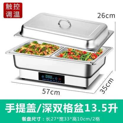 05110V US Stainless Steel Electric Heating Buffet Furnace Flap Square Furnace