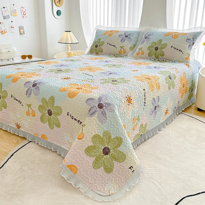 Thicken Bed Cover Floral Style Bedspread Home Bed Linen Double Bedspreads Adults Kids Room Bedsheet cubrecama (No Pillowcase)
