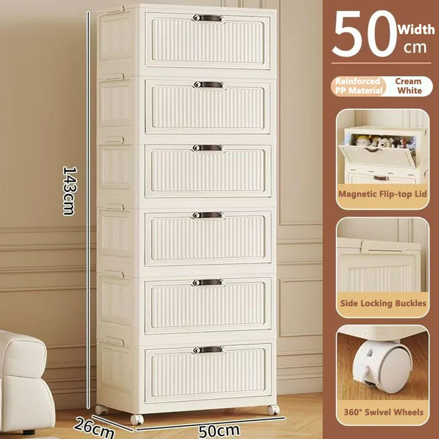 Transparent Foldable Storage Cabinet Large Capacity Refrigerator Storage Box Multi-Specification Multifunction Kitchen Organizer