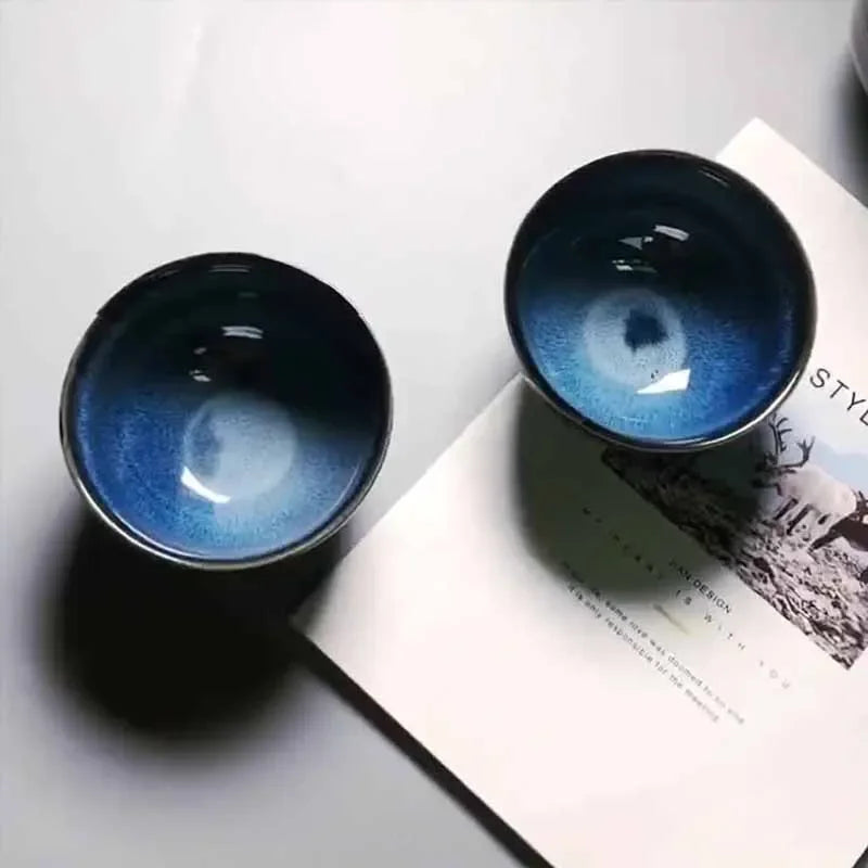 4size Tray for Decoration Blue Dishes for Serving Kiln Change Dinner Set 12 People Plates Hand Drawn Home Plate Tiers Tableware