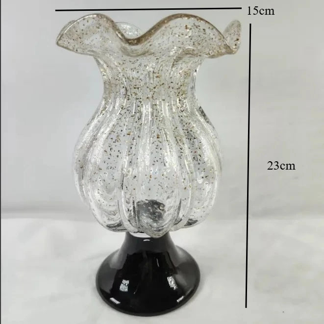 Retro Chinese Tall Glass Vase Creative Art Wind Lamp Vases Dried Flower Arrangement Device Decoration Salon Maison Luxe Jarrones