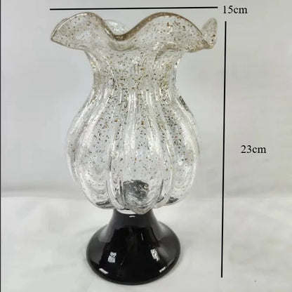 Retro Chinese Tall Glass Vase Creative Art Wind Lamp Vases Dried Flower Arrangement Device Decoration Salon Maison Luxe Jarrones