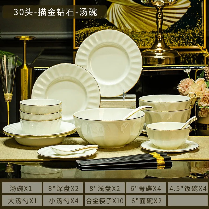 Ceramic dishes tableware set, hotel relief dishes