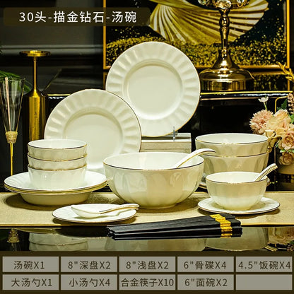 Ceramic dishes tableware set, hotel relief dishes