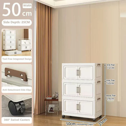 Storage Cabinet No Installation Required Organization Cabinet for Babies and Children Clothes Organizer Box Snack Plastic Foldable