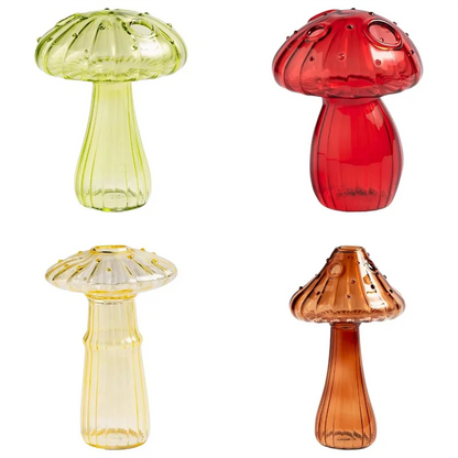 67NEW Hydroponic Plant Vases, Nordic Style Mushroom Glass Bud Vases Mushroom Flower Vases for Home Office Living Room Deco