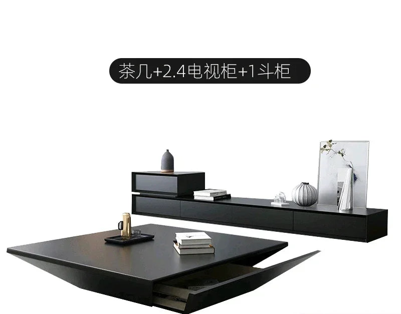 Nordic Modern Simple Square Creative Living Room TV Cabinet and Tea Table Combination