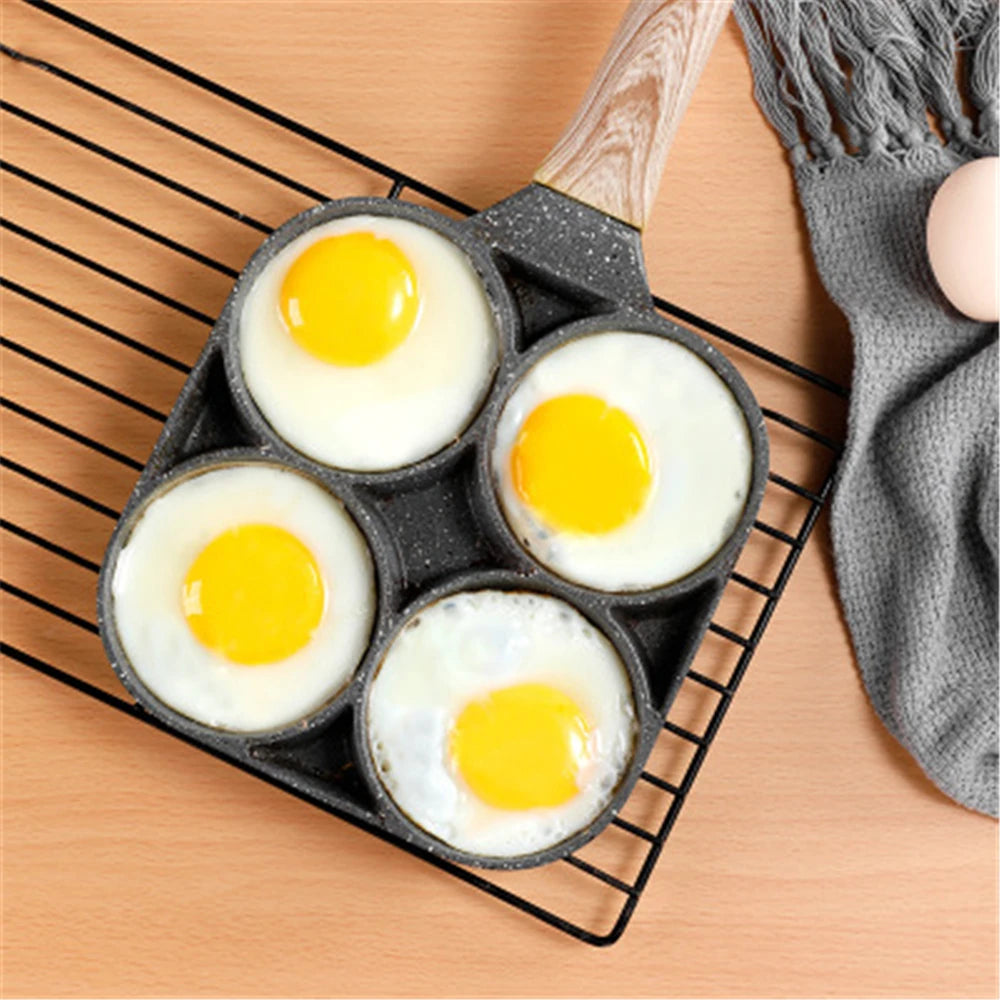Four-hole Frying Pot Thickened Omelet Pan Non-stick Egg Pancake Steak Pan Cooking Egg Ham Pans Breakfast Maker