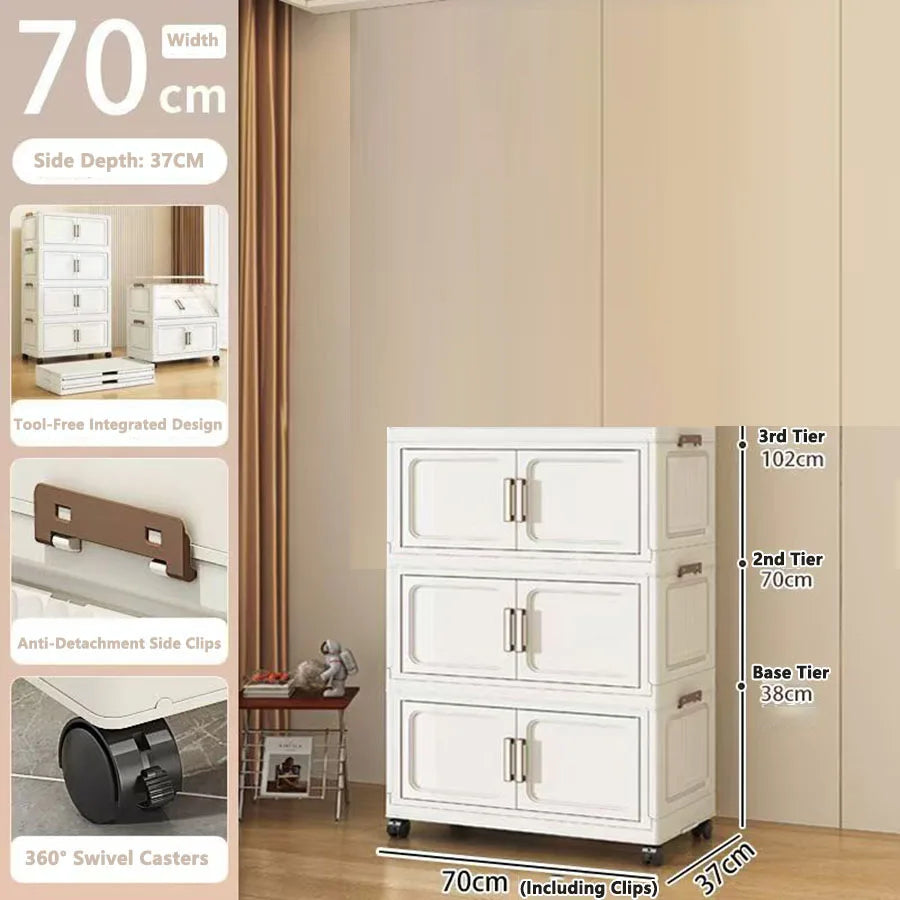 Storage Cabinet No Installation Required Organization Cabinet for Babies and Children Clothes Organizer Box Snack Plastic Foldable
