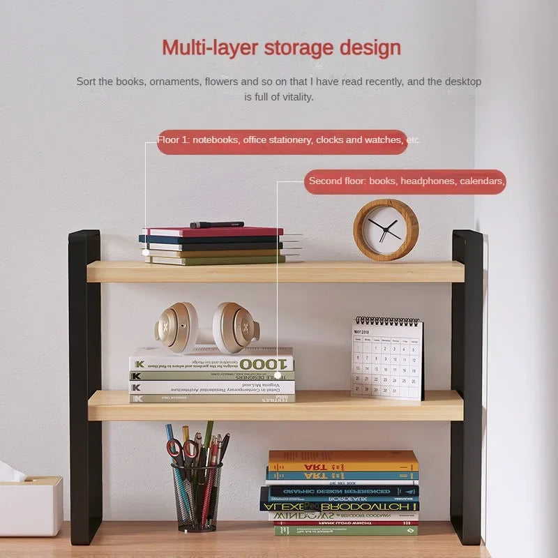 Shelf Desktop Storage  Bookshelf Student Document Shelf  Computer Racks Tiered Cabinet Office Accessories Stationery Holder