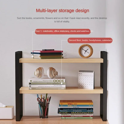 Shelf Desktop Storage  Bookshelf Student Document Shelf  Computer Racks Tiered Cabinet Office Accessories Stationery Holder