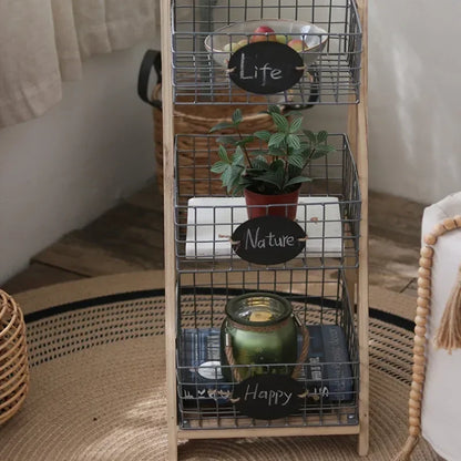 Retro Trapezoidal Storage Rack Multi-layer Iron Shelf Decoration Snacks and Sundries Organize Shelf Plant Potted Flower Stand
