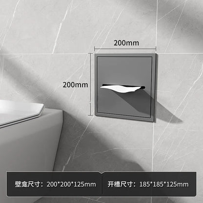 Stainless Steel Recessed Bathroom Storage Cabinet - Wall Niche Tissue Box Toilet Paper Holder Organizer