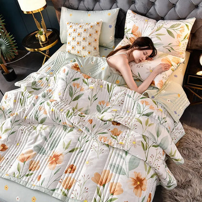 Home Textile Bedding Quilt Blankets Throw Bedspread Summer Quilt King Queen Twin Washed Cotton Comforter Bed Quilted Quilt