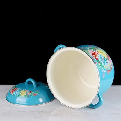 Enamel Thickened Soup Pot Boiling Noodles Boiling Water Stew Pot Household Kitchen Cookware Soup Stock Pot