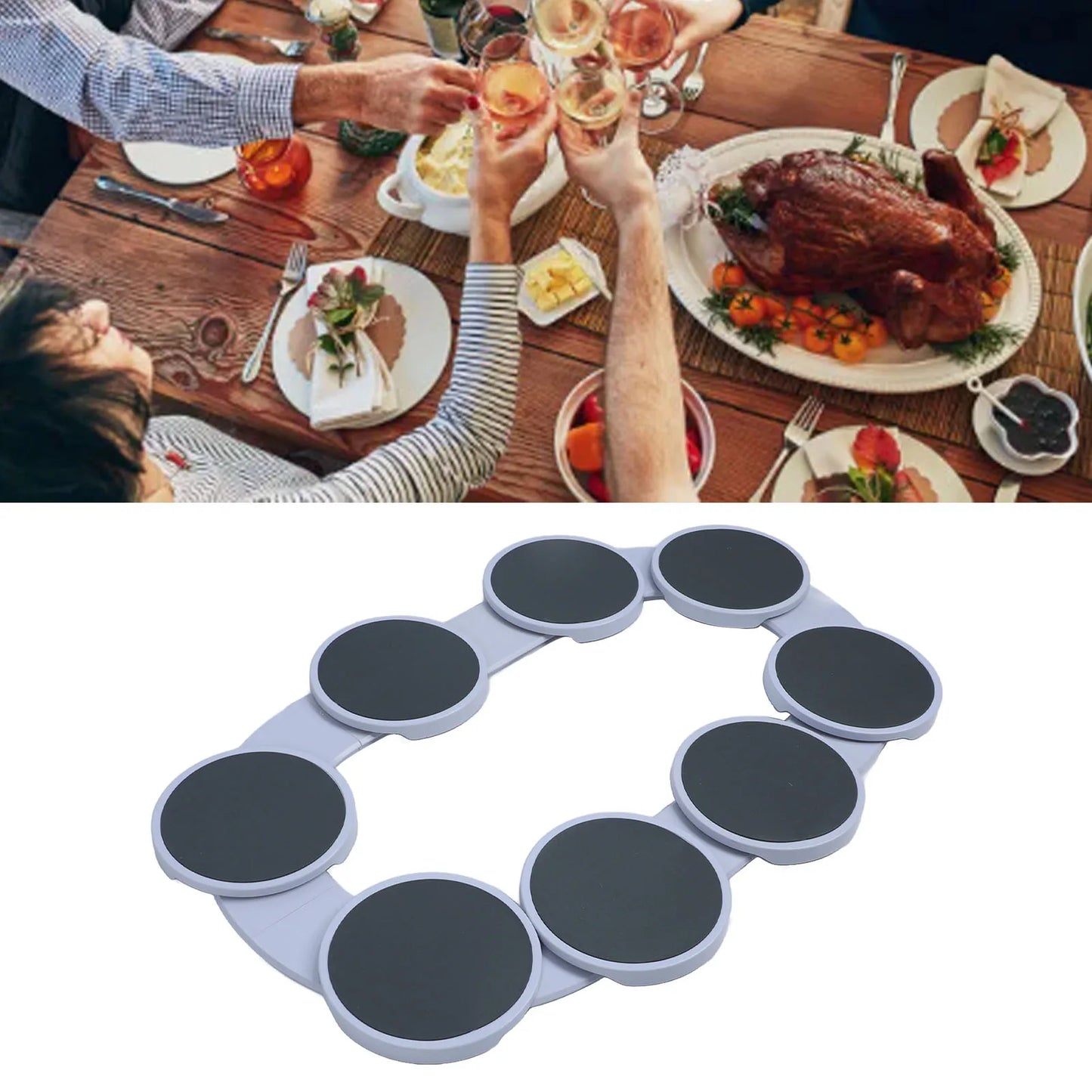 Table Turntable Turntable Tray 360° Rotation Multifunctional Reusable Portable Rotating Food Organizer Tray for Dining Table