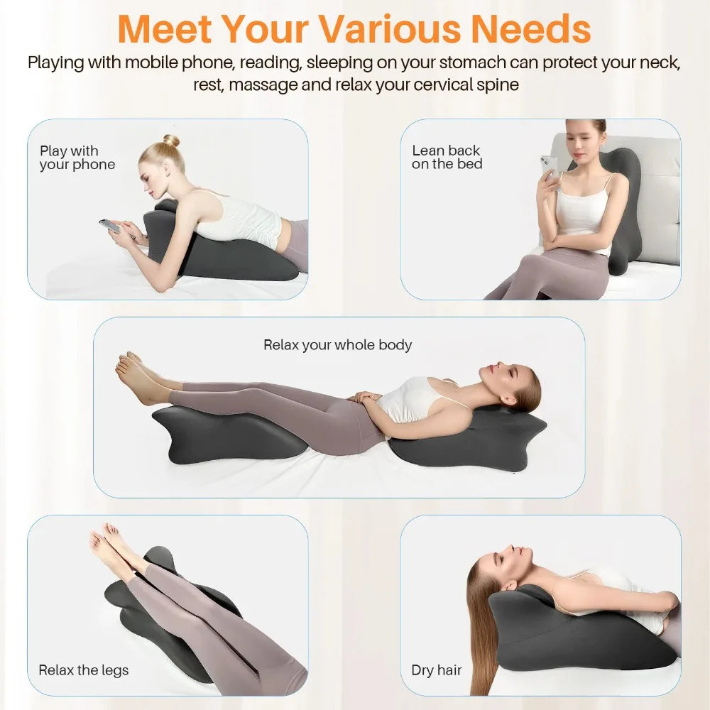 1Set Memory Foam Ergonomic Prone Pillow Multi-Positional Wedge Pillow WithRemovable Cover Couple Bed Pillow  Massage Bed