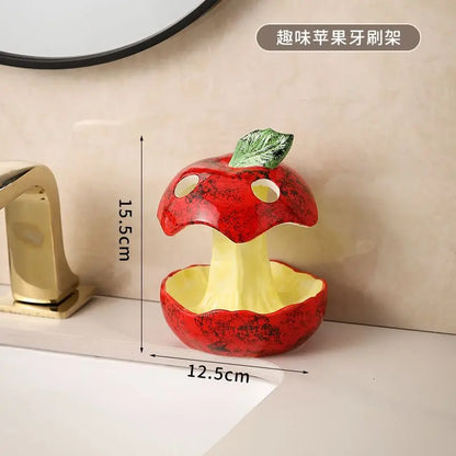 Bathroom electric toothbrush and toothpaste storage rack Ceramic bathroom washstand Dental storage rack
