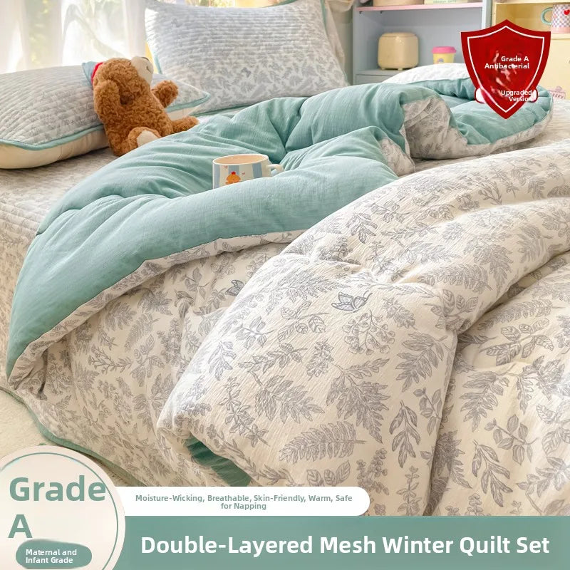 A-Class Double-Layer Thiened Warmth Blanket Core for Renting Houses Spring Autumn Winter Use Home Bedroom Dormi Four-Pi...