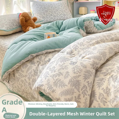 A-Class Double-Layer Thiened Warmth Blanket Core for Renting Houses Spring Autumn Winter Use Home Bedroom Dormi Four-Pi...