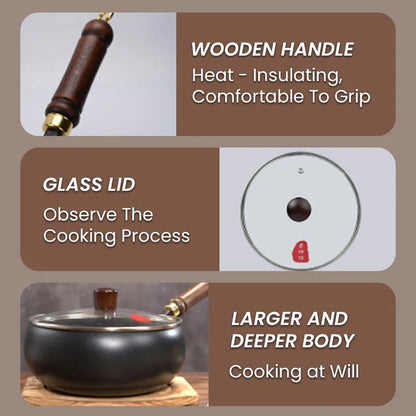 Easy to cook cast iron skillet cast iron pot keep warm Stirfry boil and simmer No picky pots and pans chrome Health Household