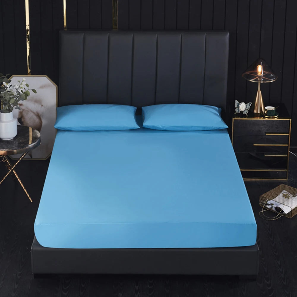 100% Waterproof Fitted Bed Sheet with Elastic Band Anti-slip Cover Mattress Protector for Single Double King Queen160 180 200