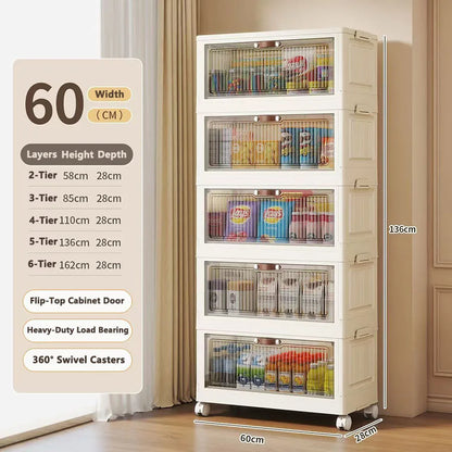 Transparent Foldable Storage Cabinet Large Capacity Refrigerator Storage Box Multi-Specification Multifunction Kitchen Organizer