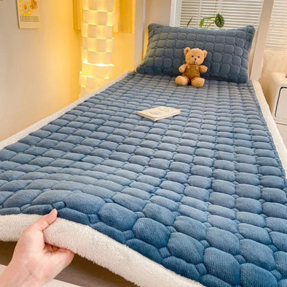 Winter Milk Velvet Bed Sheet, Extra Large Bed Cover Mattress Washable Foldable Anti Static Mattress Protector