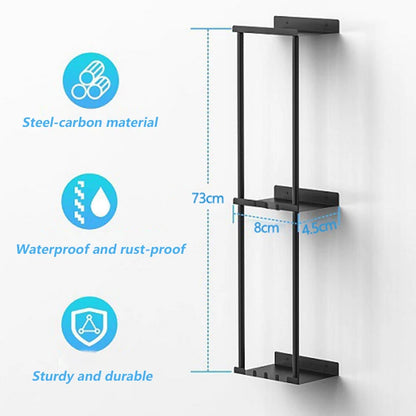Bathroom Storage Holders Metal 3-tier Shelf Storage Holders Multifunctional Towel Holder Racks Wall Organizer Racks Home Decor