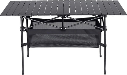 Folding Camping Table with Storage Bag 4ft Portable Aluminum Camp Table Patio Table Beach Table for Outdoor Picnic BBQ