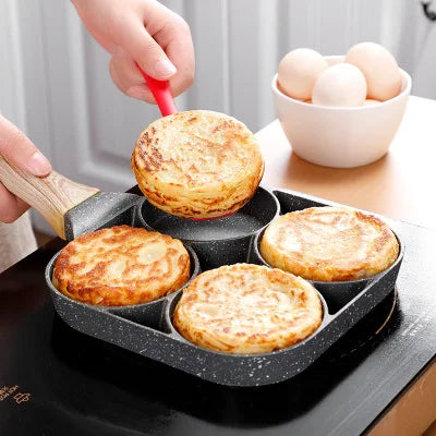 Four-hole Frying Pot Thickened Omelet Pan Non-stick Egg Pancake Steak Pan Cooking Egg Ham Pans Breakfast Maker