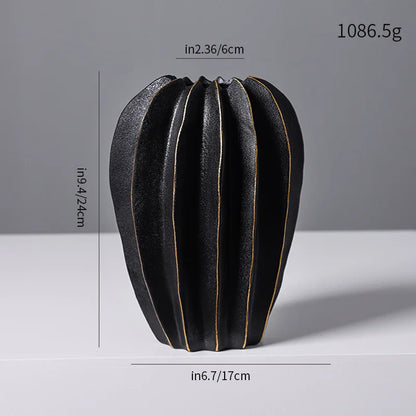 Ceramic Vase, Irregular Carambola Flower Arrangement, Coral Wave Pattern Petal Shaped Vase, Handicrafts, Decorative Ornaments