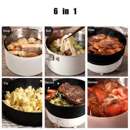 1.2L Folding Electric Cooking Pot Multifunctional Electric Hotpot Portable Travel Multicooker Split Type Pots Nonstick Pans 220V