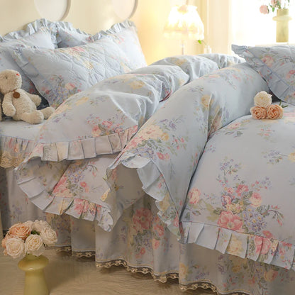 1pc Pure Cotton Duvet Cover Ruffles Quilt Cover Queen Size Comforter Cover Skin-friendly Bedding funda nordica (No Pillowcase)