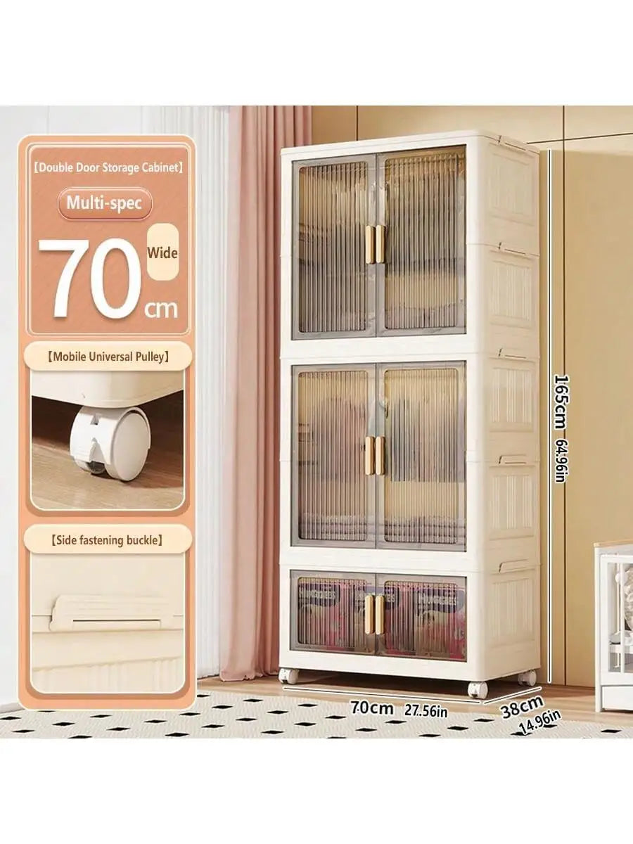 Large Capacity Multifunction Storage Cabinet Dustproof Wardrobe Folding Home Organization Solution