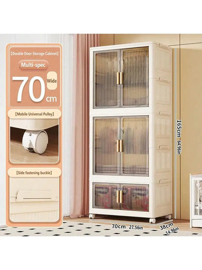 Large Capacity Multifunction Storage Cabinet Dustproof Wardrobe Folding Home Organization Solution
