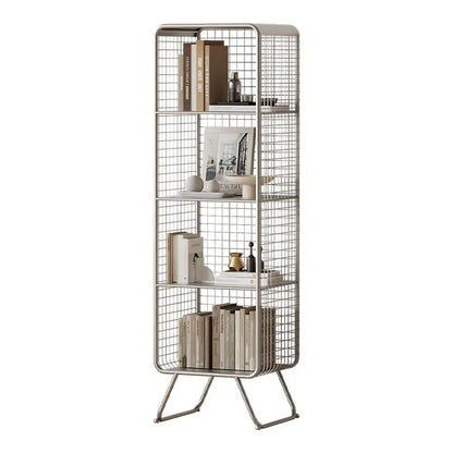 Nordic style Bookcase Multi-Tier Metal Storage Shelf Space Saving Living Room/Kids Book Organizer Sturdy Display Rack for Office